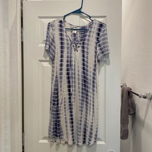 Blue Tie Dye T Shirt Dress